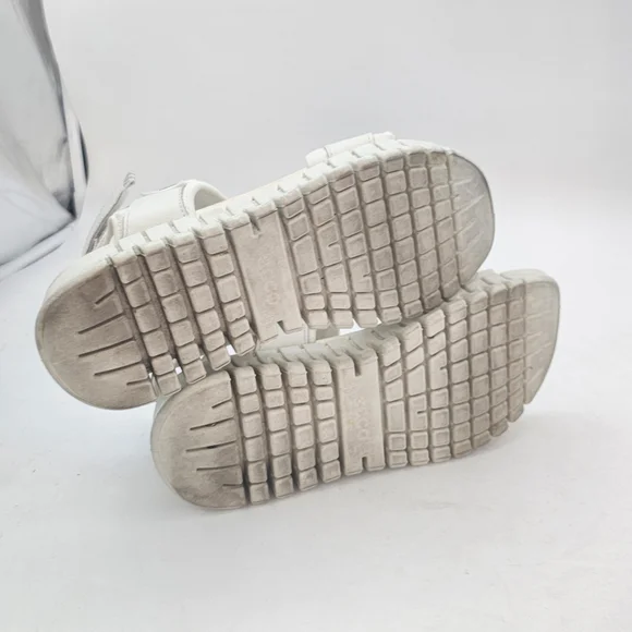 Ecco Gruuv Sol White Leather Sandals 38 7 7.5 Comfort Walking Travel Minimalist - Picture 8 of 9